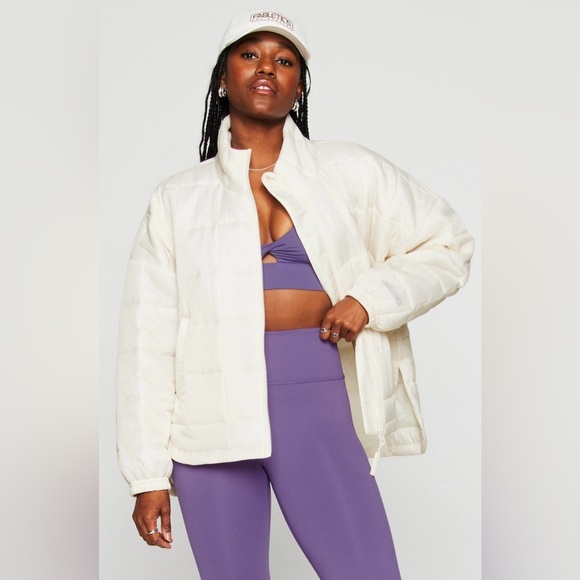Fabletics Jackets & Blazers - Fabletics Ivory Quilted Daydreamer Jacket | Small | NWT | Water Resistant